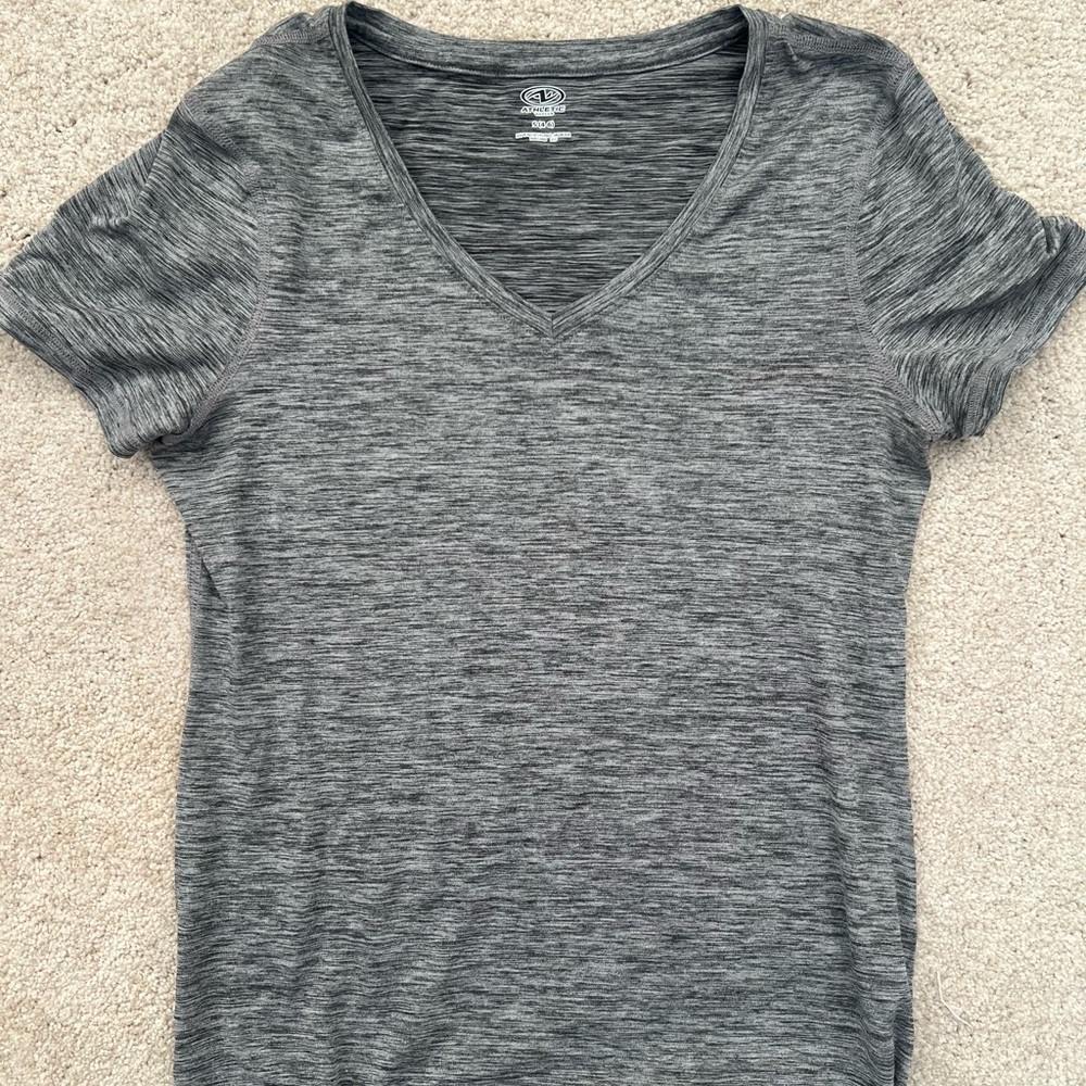 Athletic Works Heather Gray V-Neck Tee